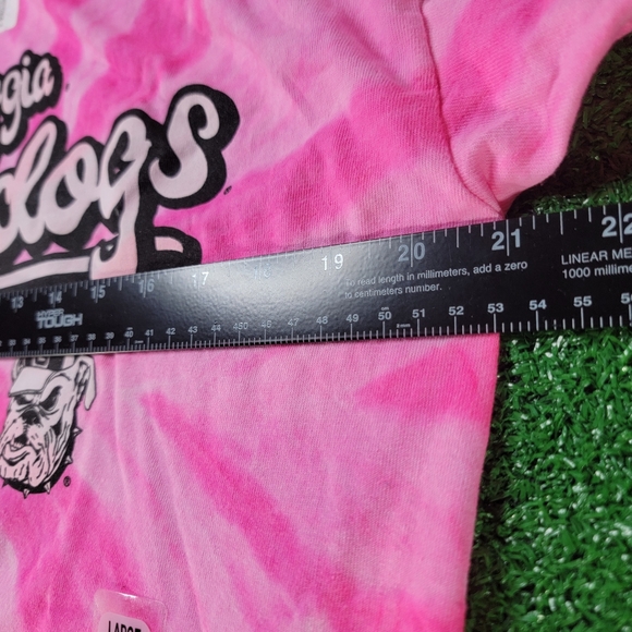 Georgia Bulldogs Women's Pink Tie-Dye T Shirt Size Large Gildan Tag UGA Fan New - Picture 6 of 7